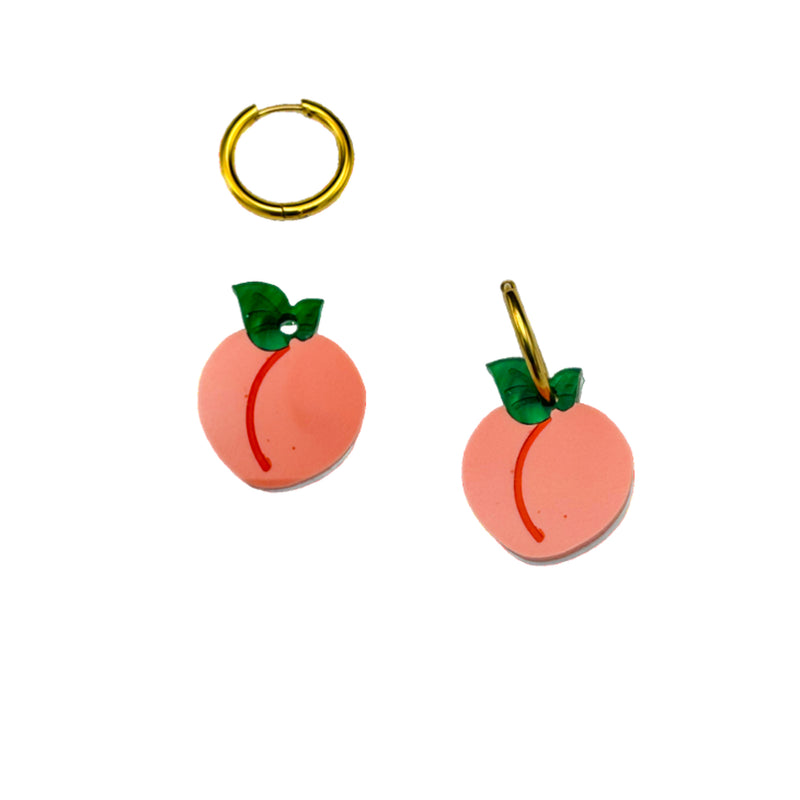 Peach Hoop Charm Earring