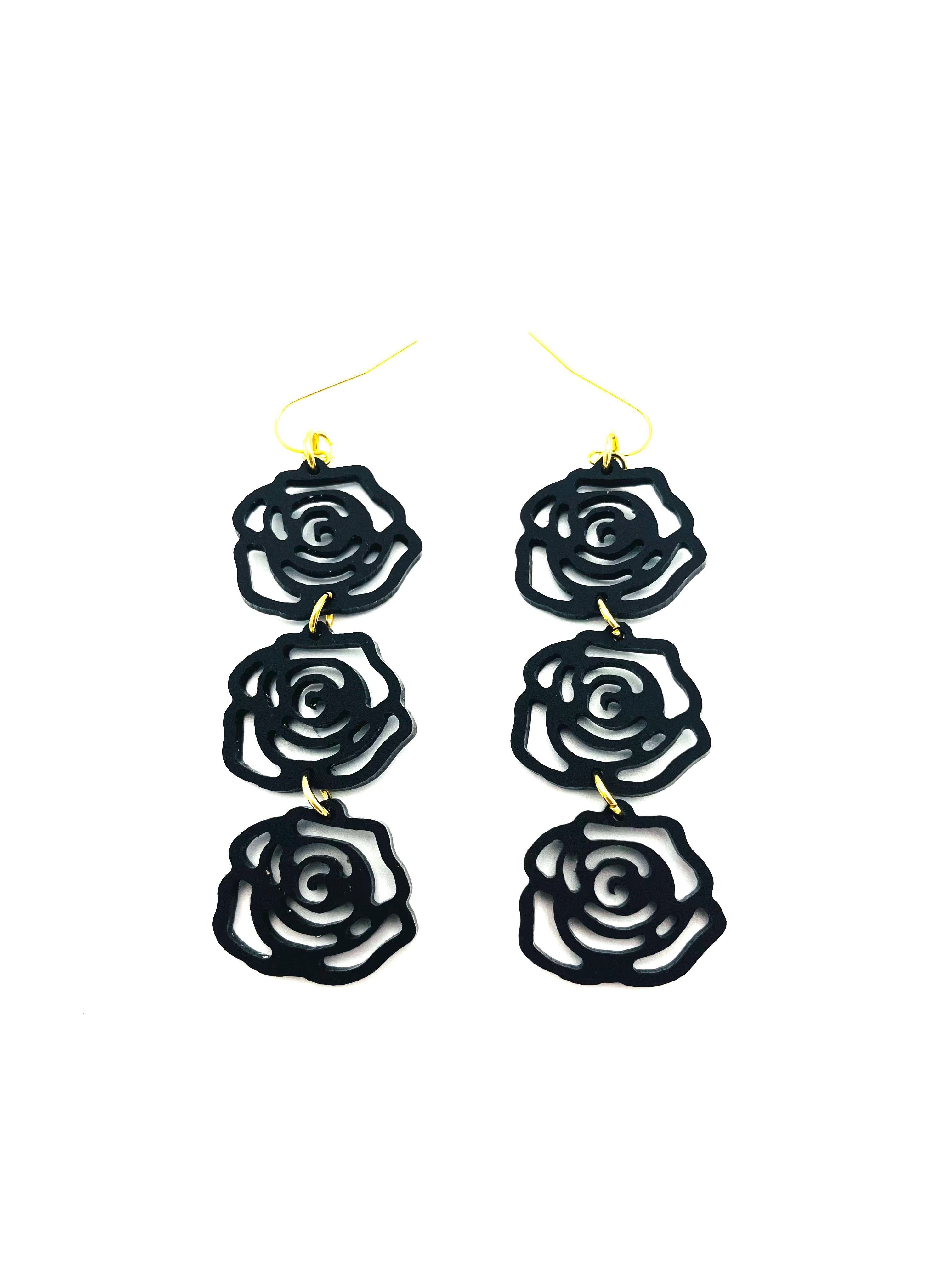 Rosette Triple Drop Earring
