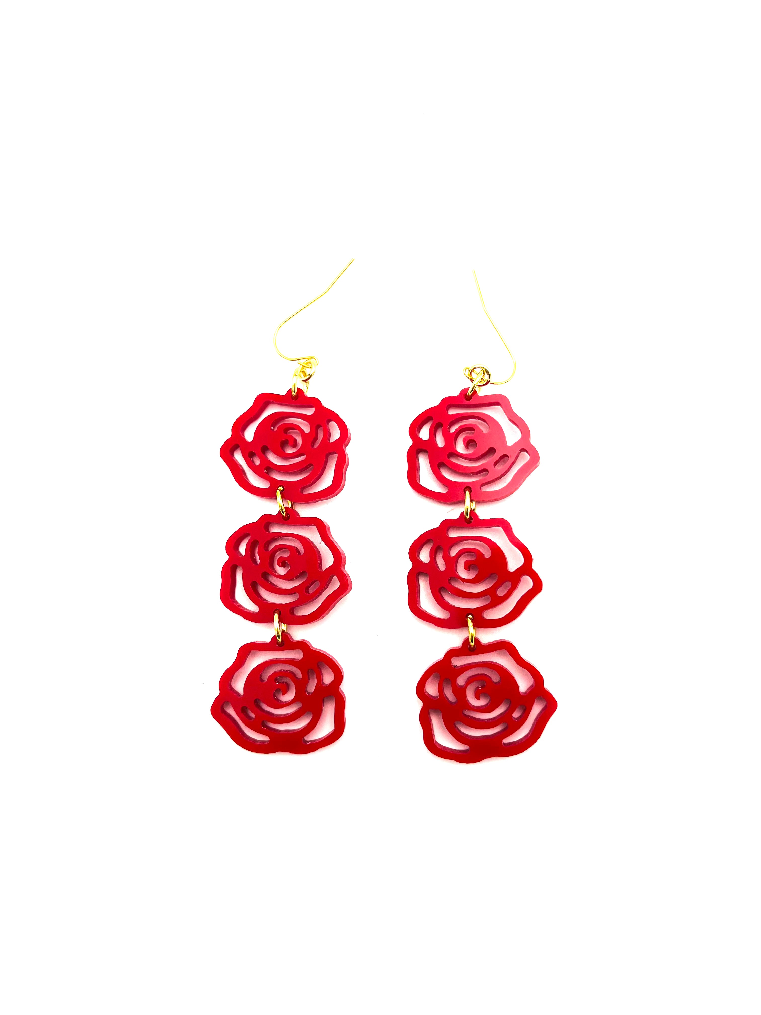 Rosette Triple Drop Earring
