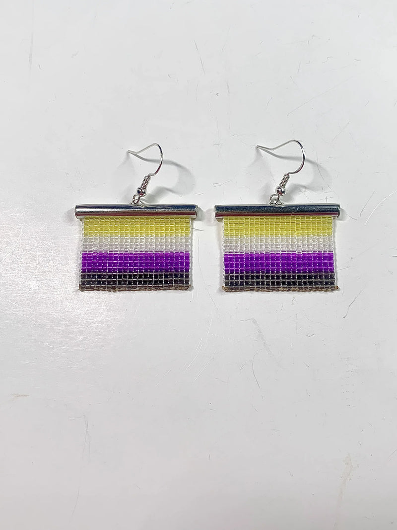 Pride Flag beaded earrings - Non binary