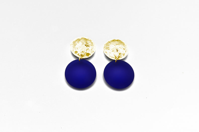 Small Double Bubble Earrings - Frost Cobalt