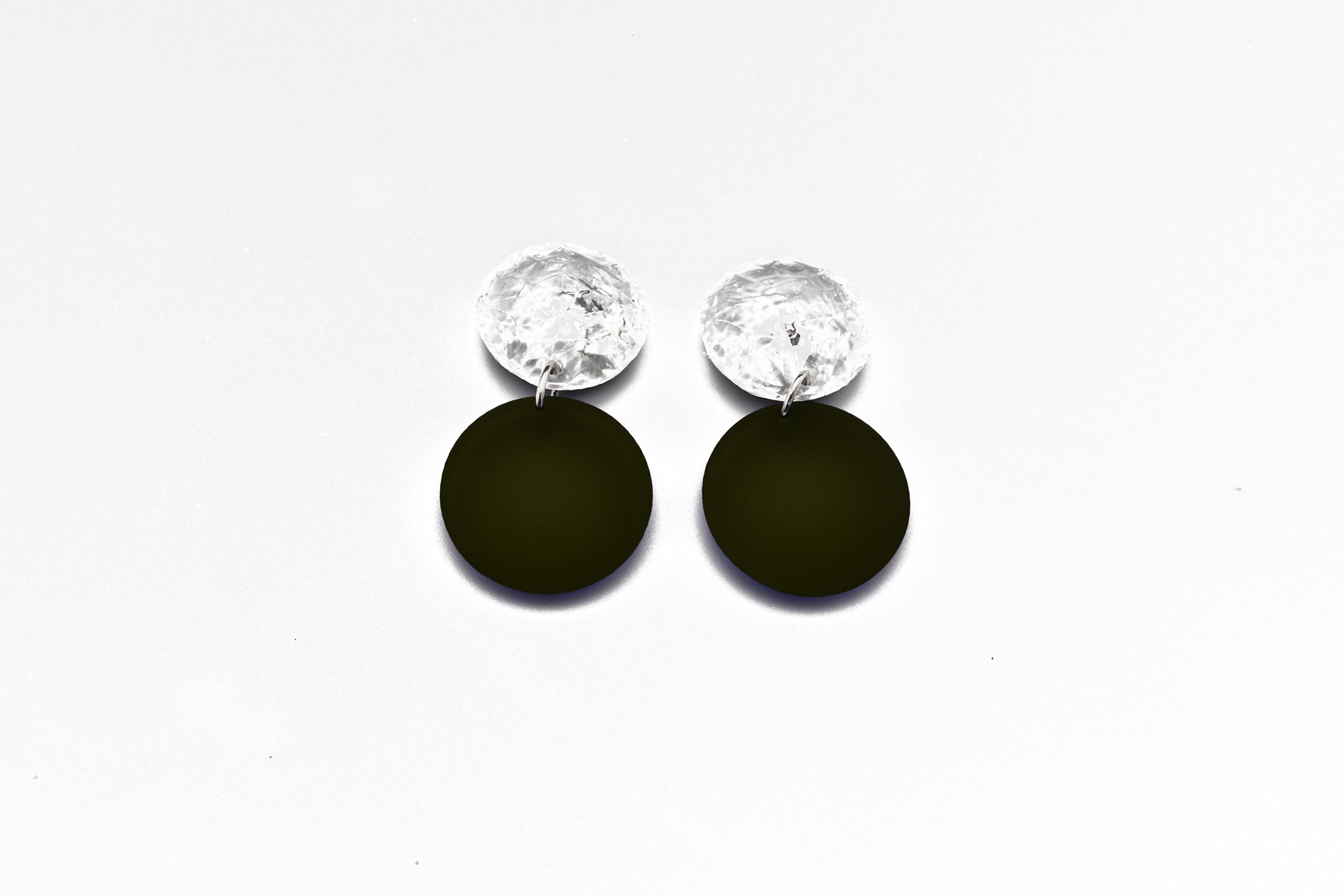 Small Double Bubble Earrings - Ink