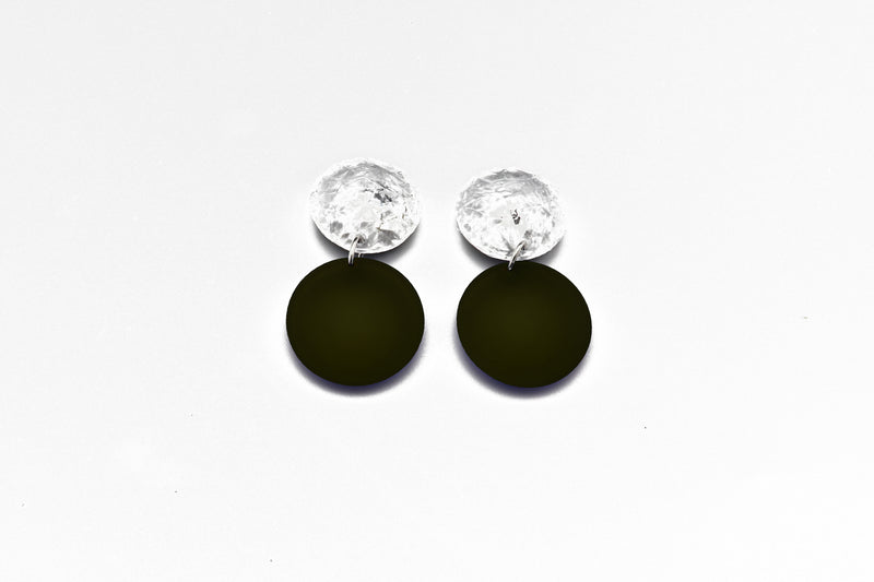 Small Double Bubble Earrings - Ink