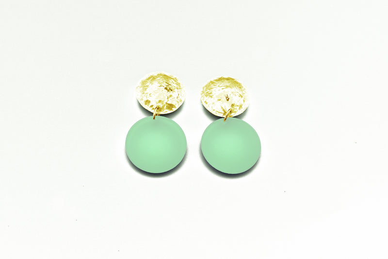 Small Double Bubble Earrings - Frost Mint