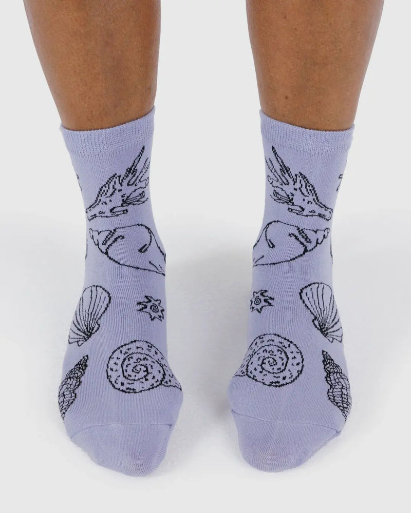 Baggu Socks- Shells Light Blue