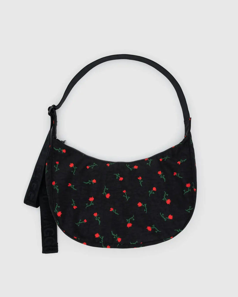 Bagggu Medium Nylon Crescent Bag - Painted Wildflower