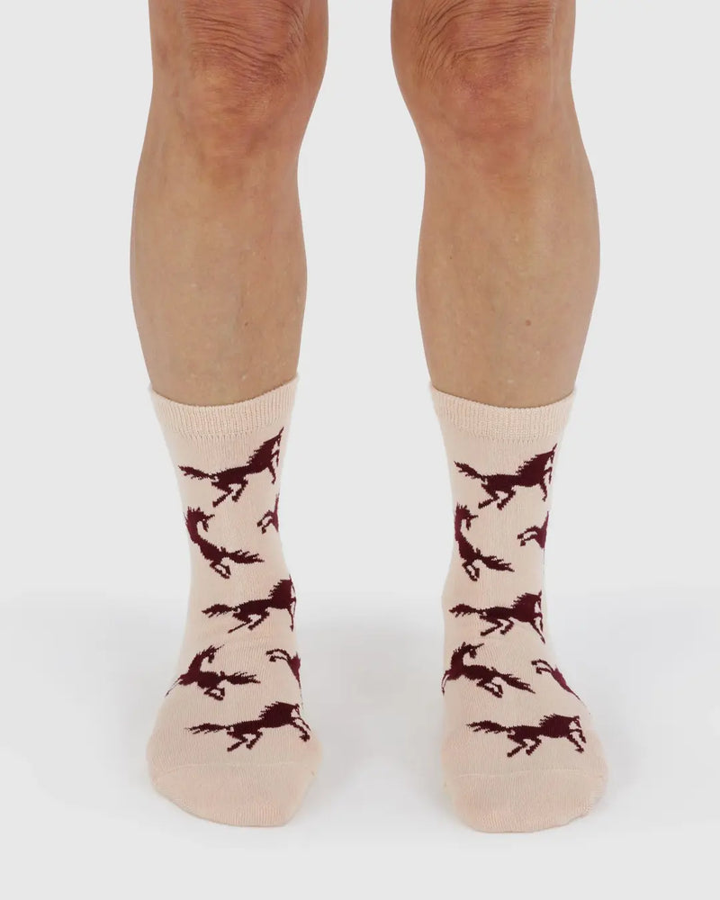 Baggu- Crew Sock - Horses
