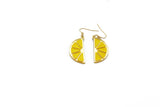 Lemon Slice Hand Cast Earrings
