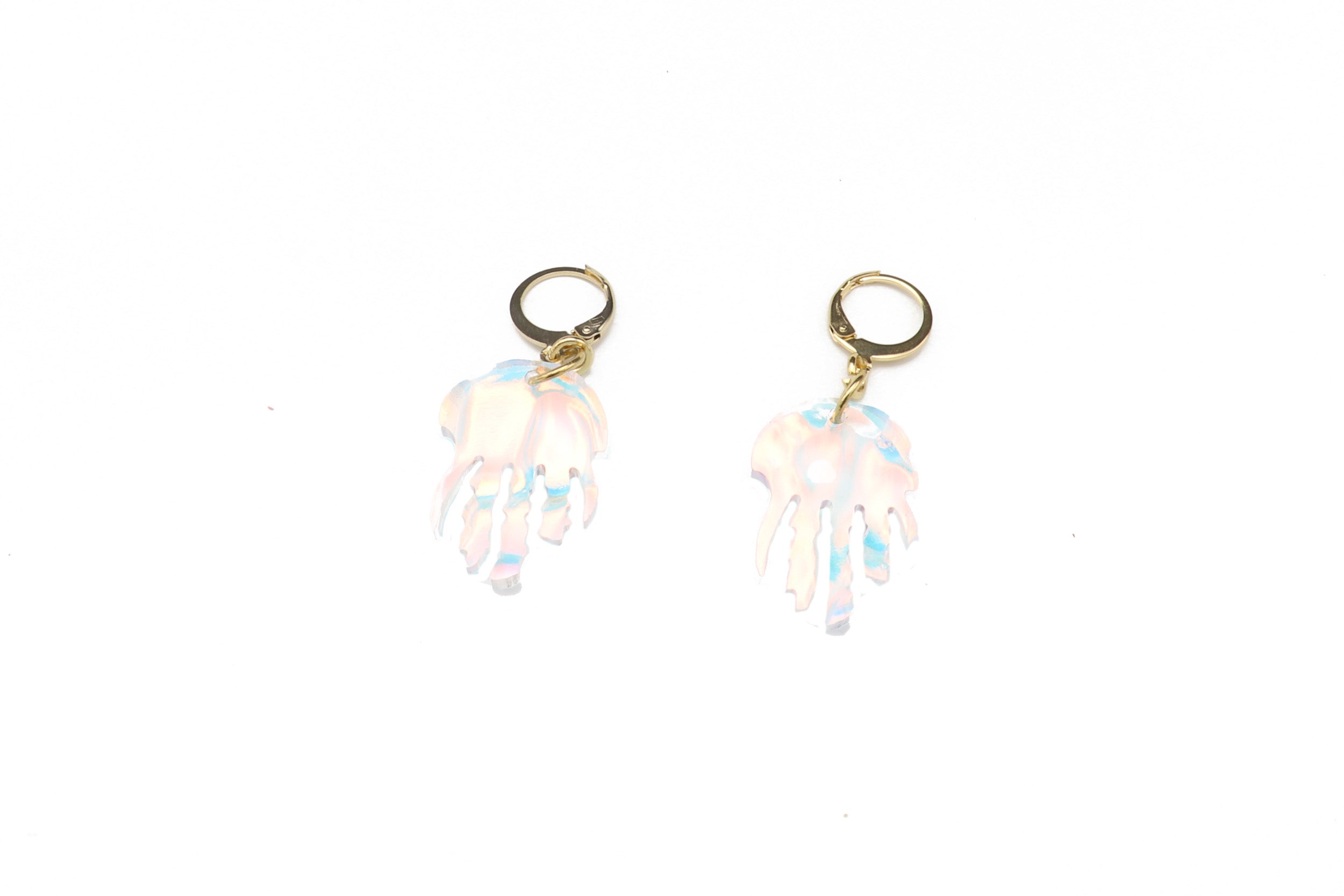 Mini Jellyfish Charm Earring- Iridescent