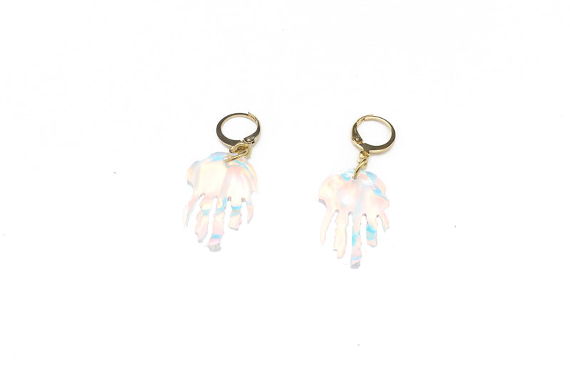 Mini Jellyfish Charm Earring- Iridescent
