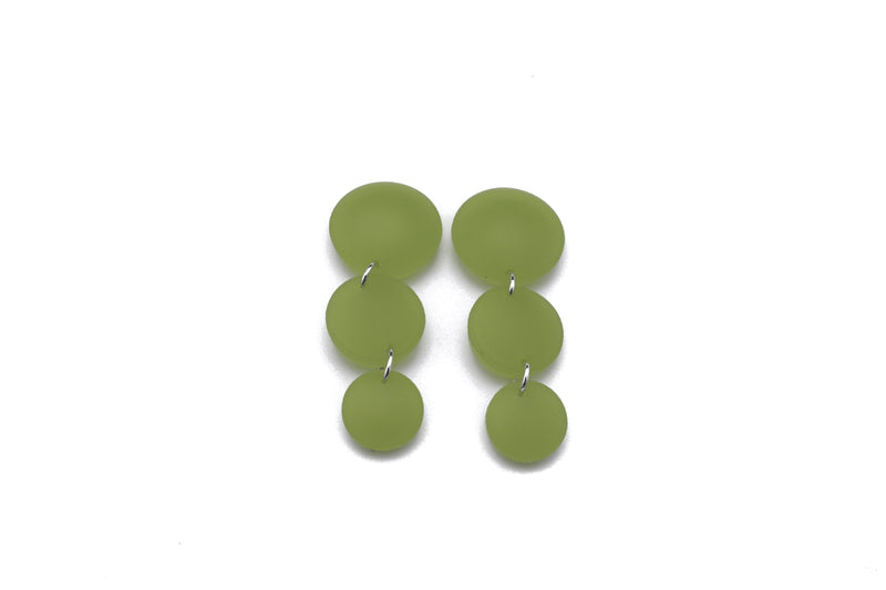 Short Bubble Drop Earrings - Frost Moss