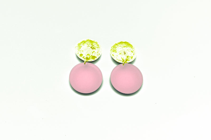 Small Double Bubble Earrings - Frost Pink