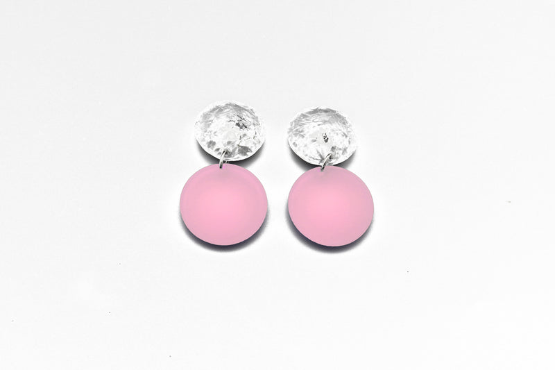 Small Double Bubble Earrings - Frost Pink