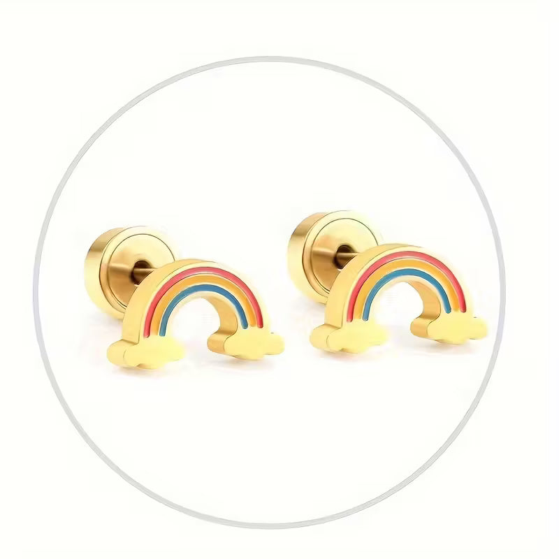 Rainbow Enamel Earrings