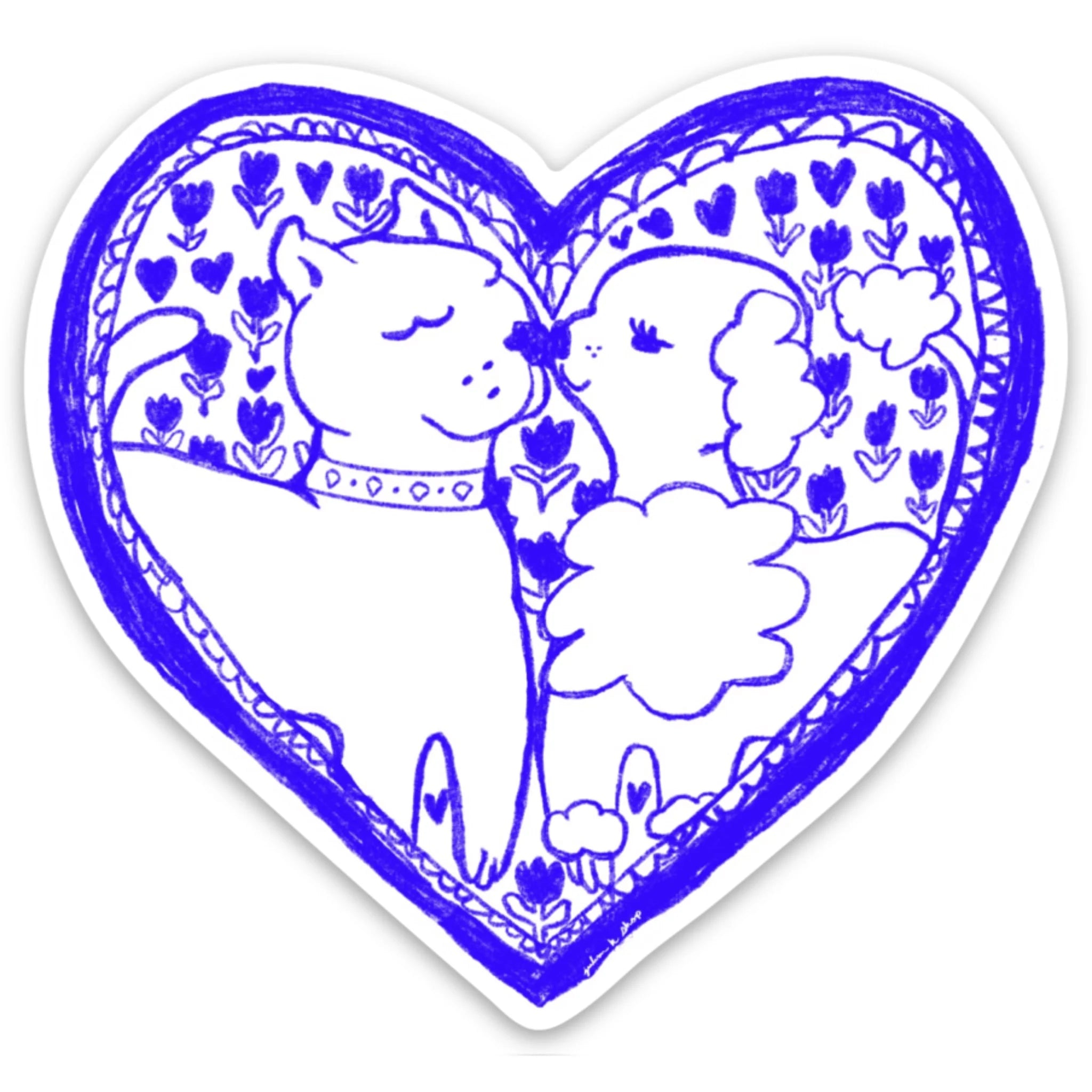 Smoochie Poochies Heart Vinyl Sticker