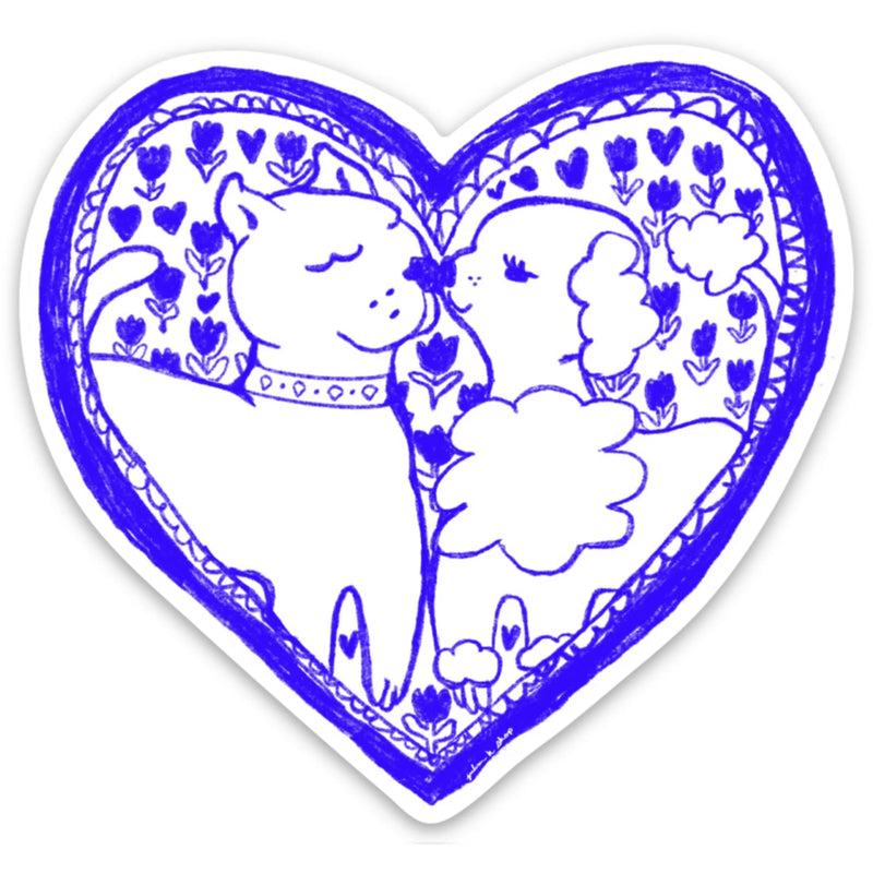 Smoochie Poochies Heart Vinyl Sticker