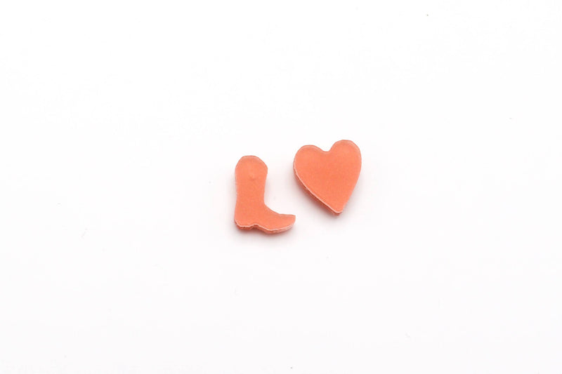 Charm Studs - Boots and Hearts