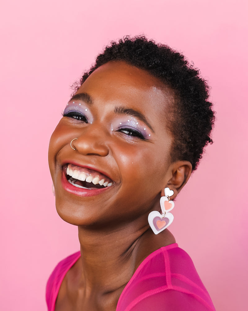 Triple Heart Earrings