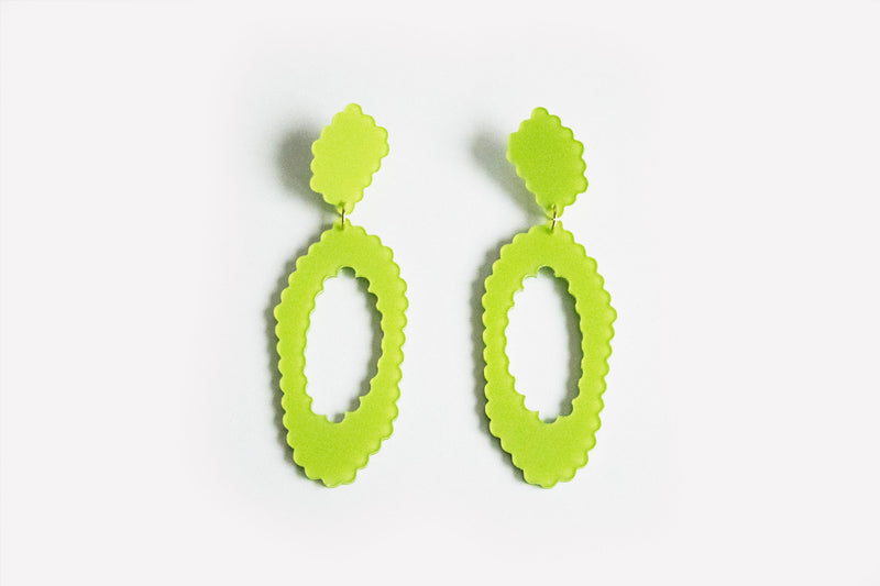 Ecoresin Scallop Earrings - Large Oval