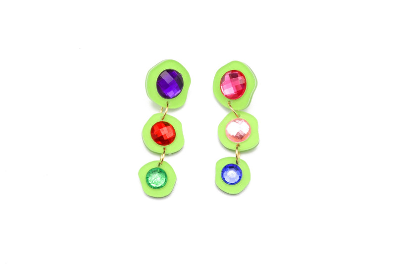 Ecoresin Gem Short Drop Earrings