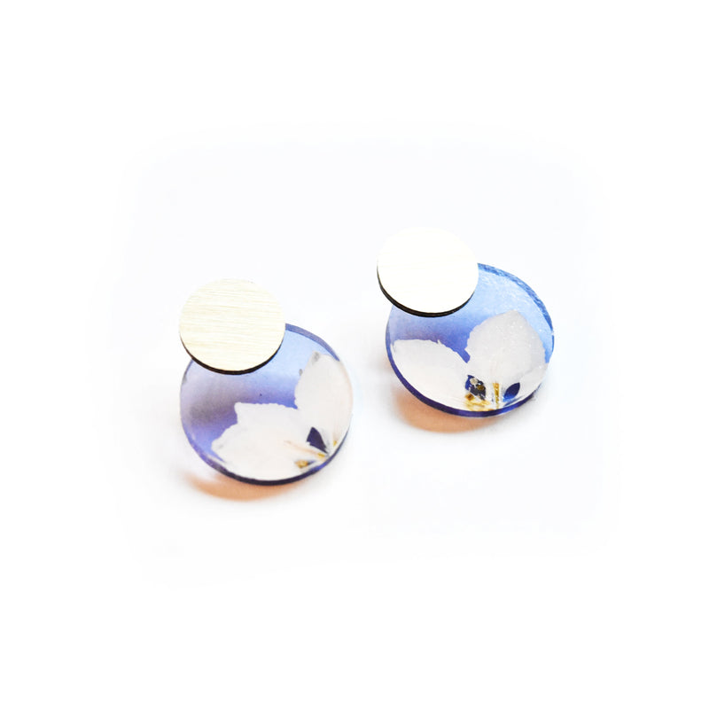 Ecoresin Earrings - Disc Stud