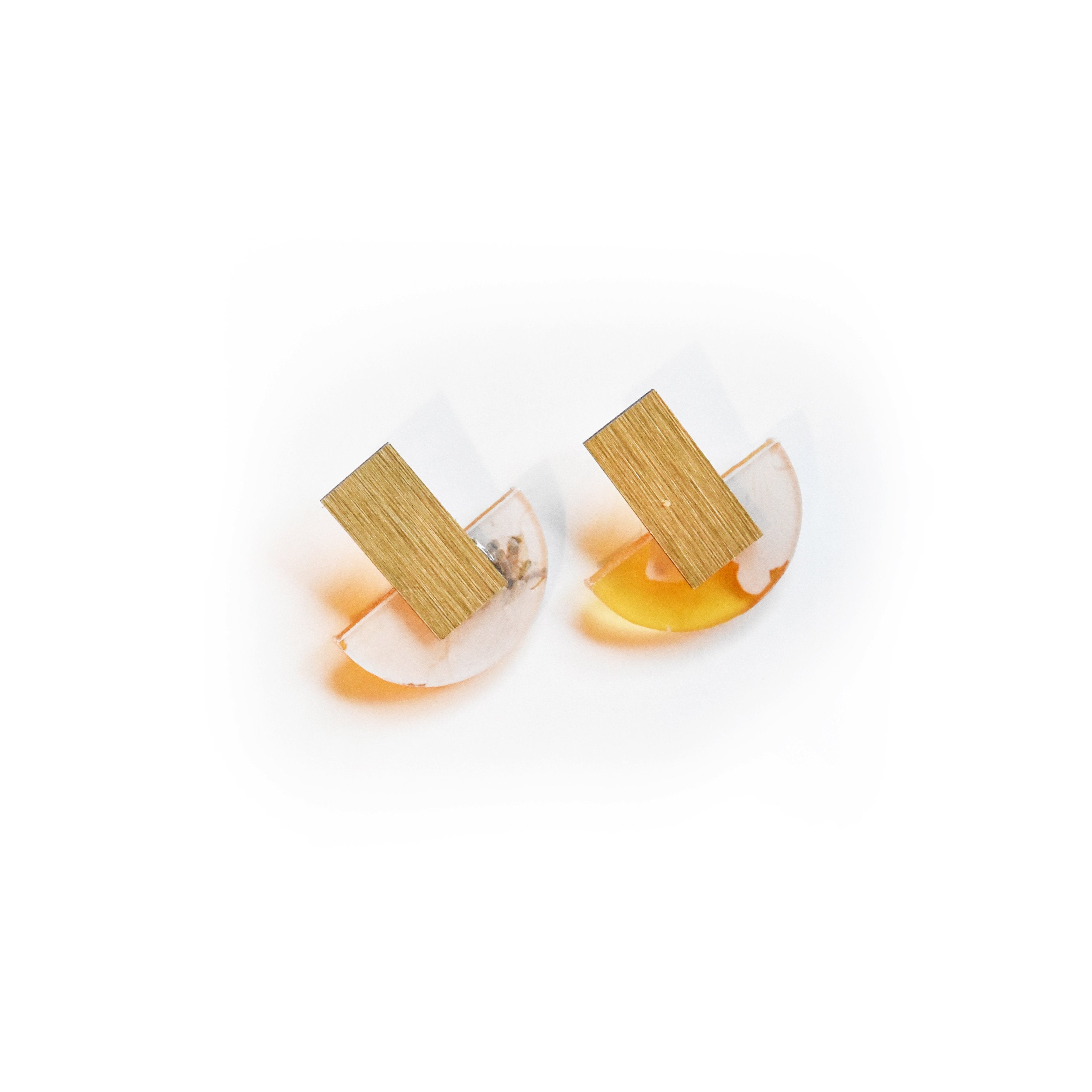 Ecoresin Earrings - Arc Stud
