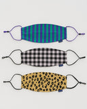 Baggu fabric mask-set of three - Ginham, Leopard, Stripe