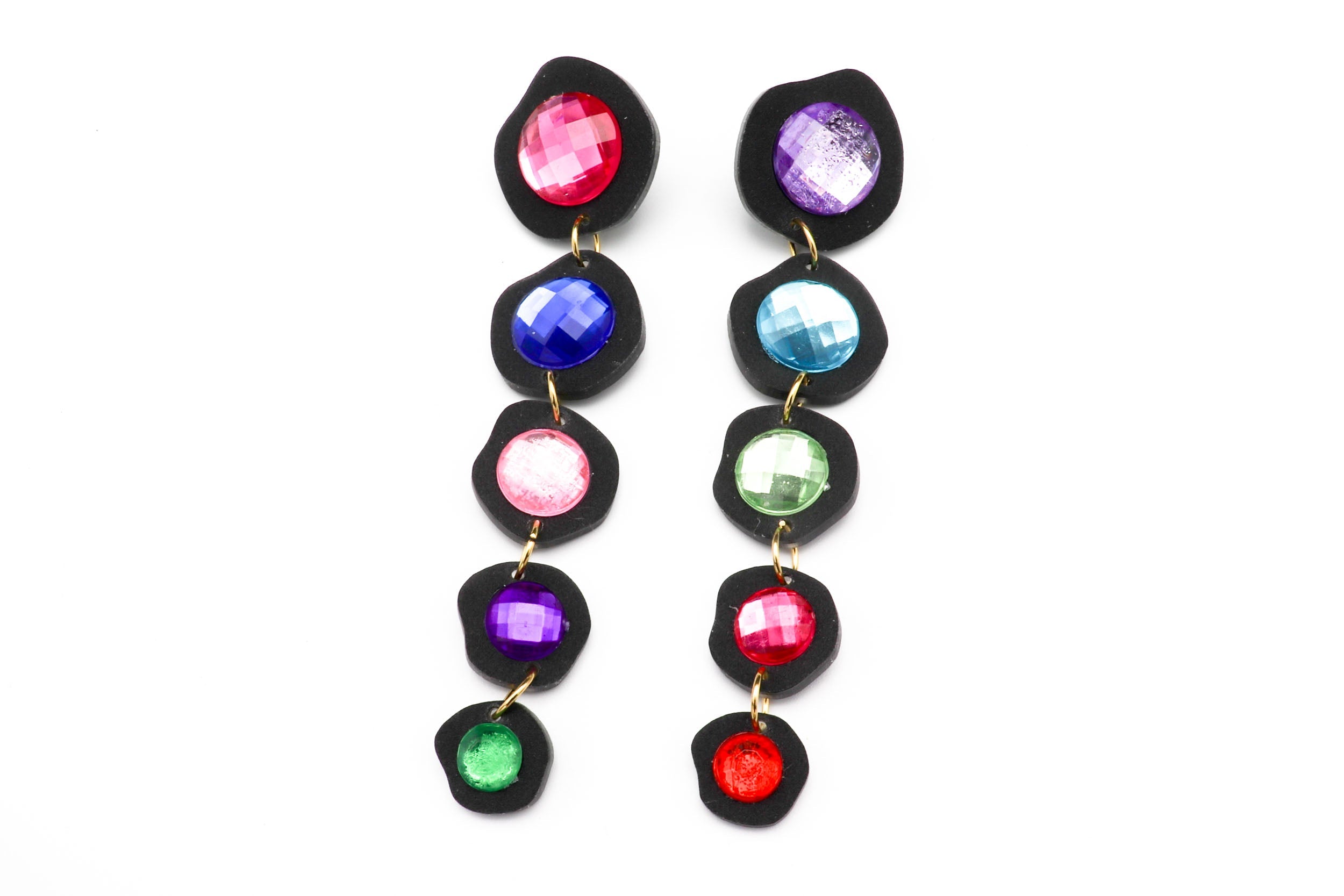 Ecoresin Gem Long Drop Earrings