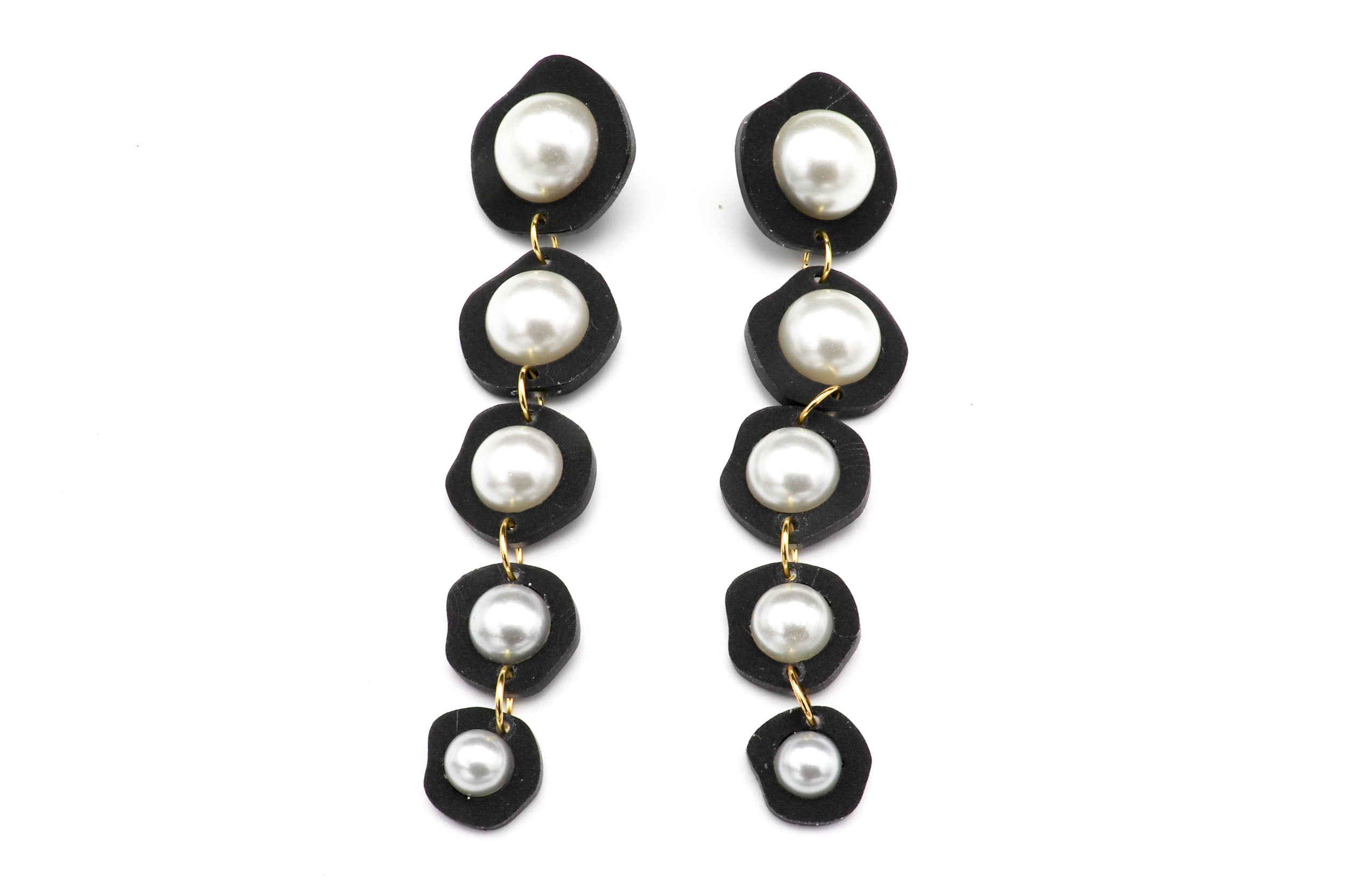 Ecoresin Pearl Long Drop Earrings