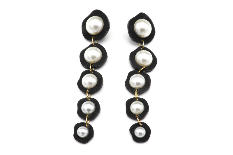 Ecoresin Pearl Long Drop Earrings
