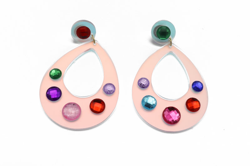 Gem Earrings - Large Drop
