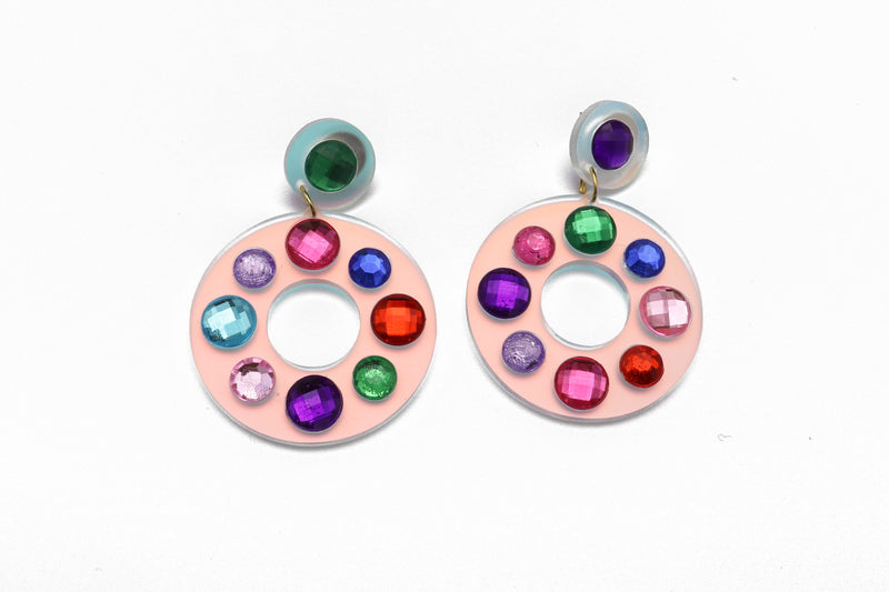 Gem Earrings - Open Circle