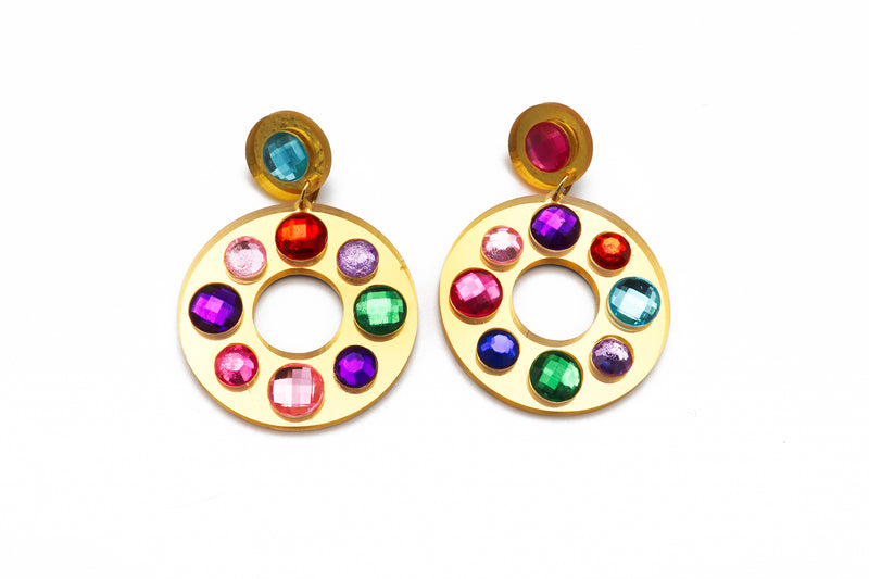 Gem Earrings - Open Circle