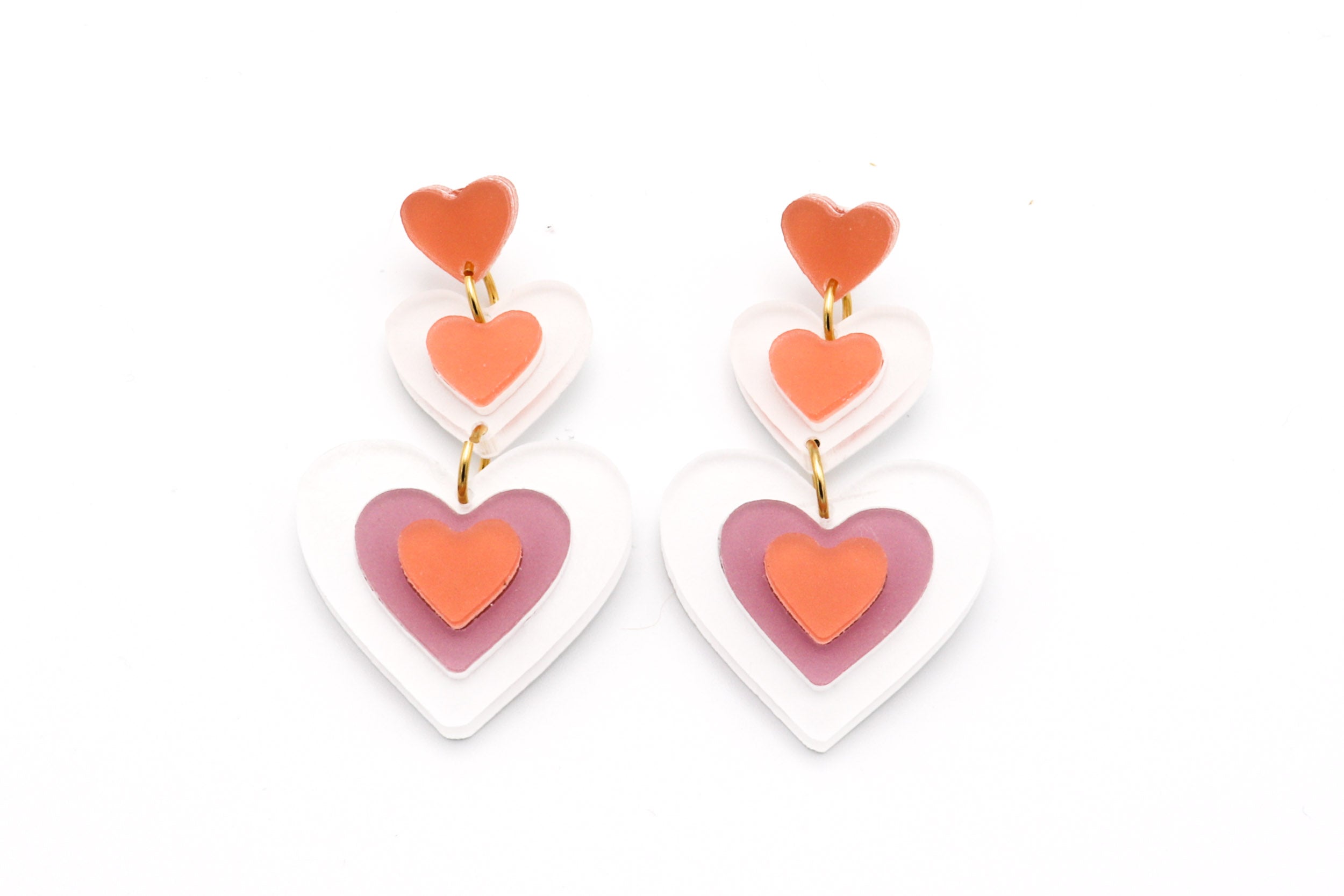 Triple Heart Earrings