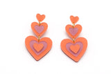 Triple Heart Earrings