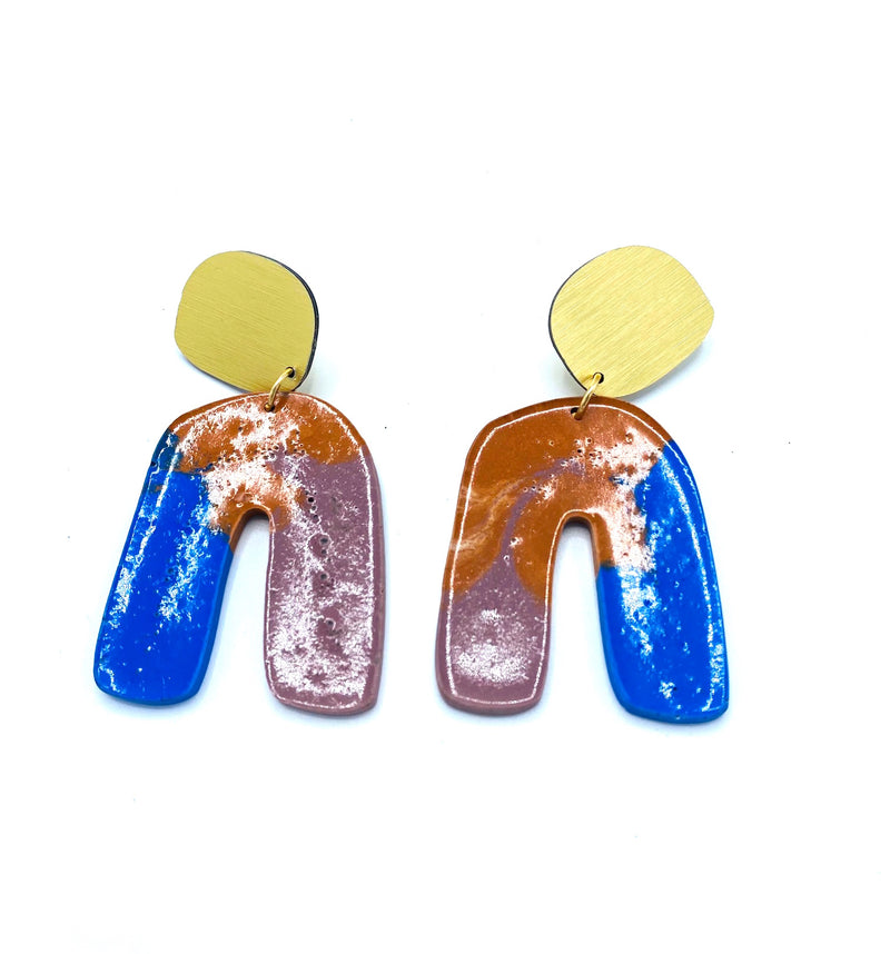 Concrete Curve Earring- Multi color