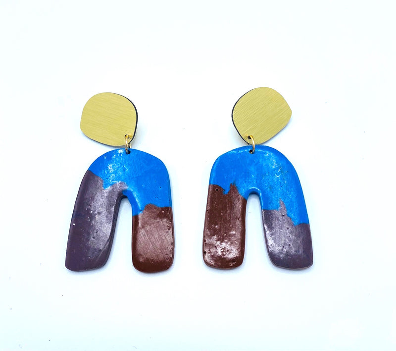 Concrete Curve Earring- Multi color