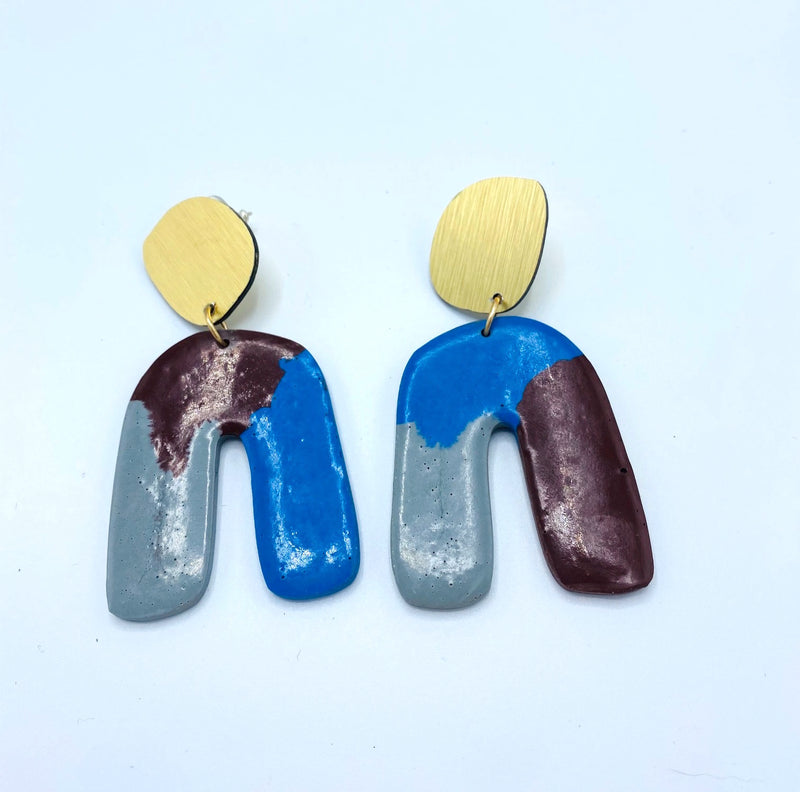 Concrete Curve Earring- Multi color
