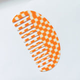 Checkered Comb Oval Large- Orange