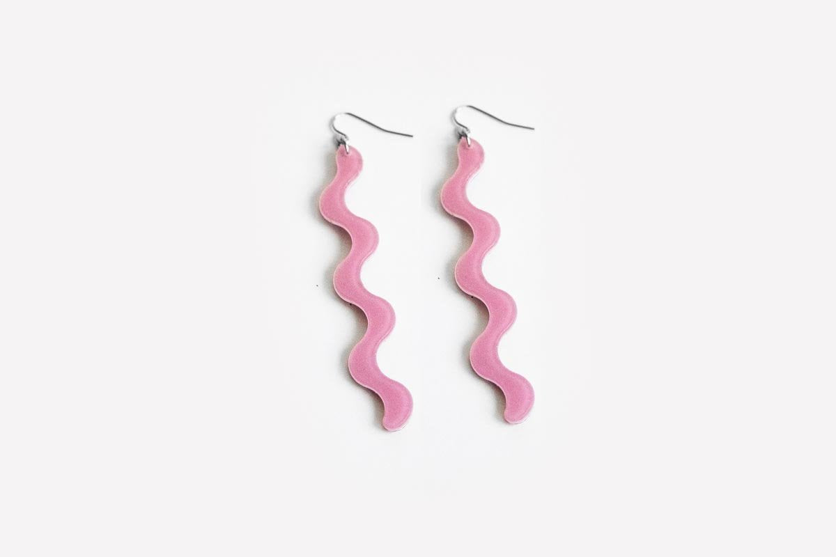 Ecoresin Squiggle Earrings Long