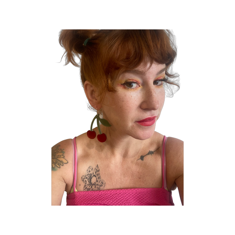 Large Cherry  Earrings
