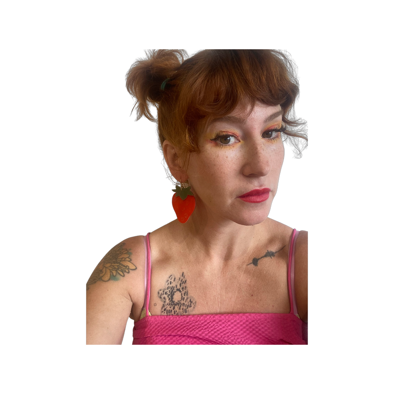 Large Strawberry  Earrings