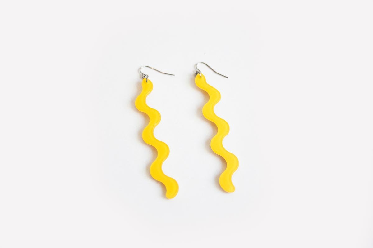 Ecoresin Squiggle Earrings Long