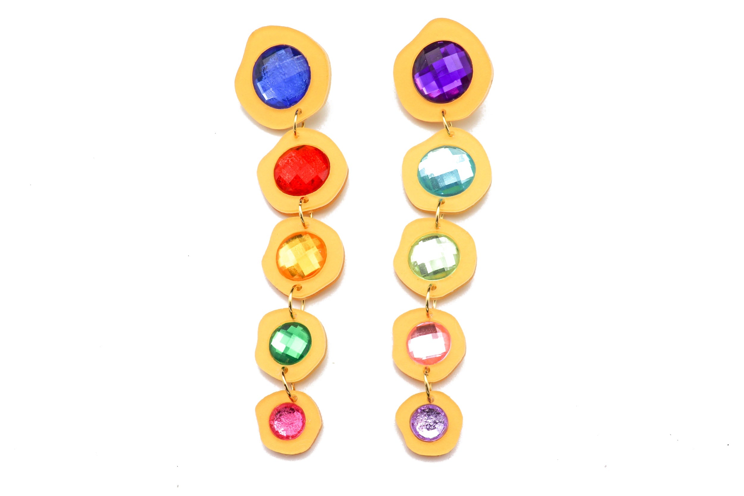 Ecoresin Gem Long Drop Earrings