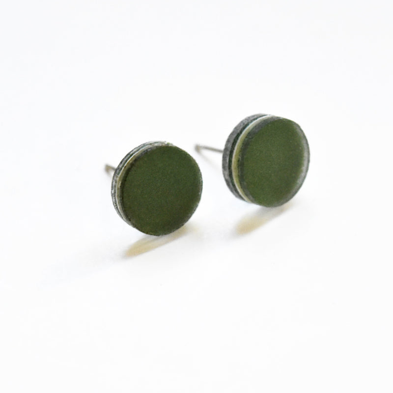Ecoresin Stud Earrings - Circle