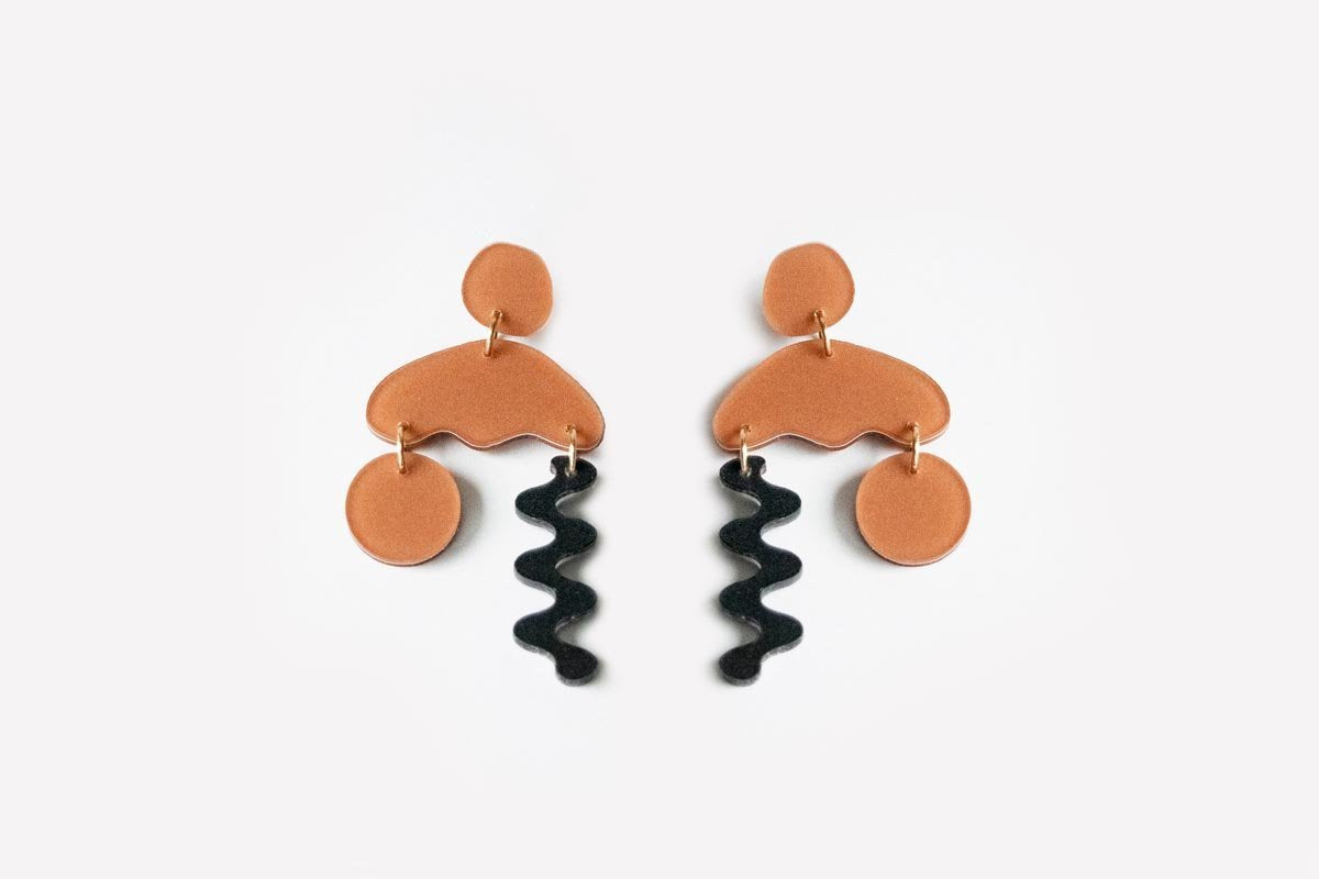 Ecoresin Squiggle Storm Earrings