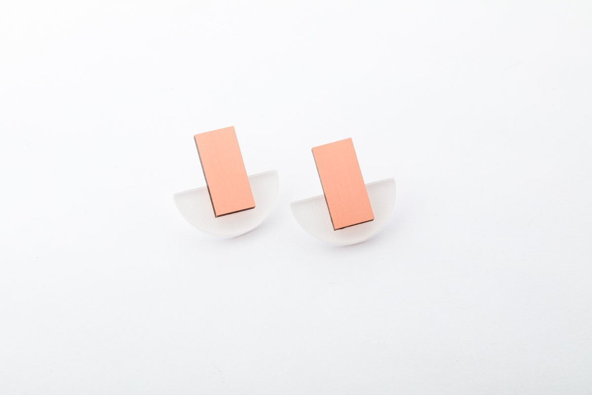 Ecoresin Earrings - Arc Stud