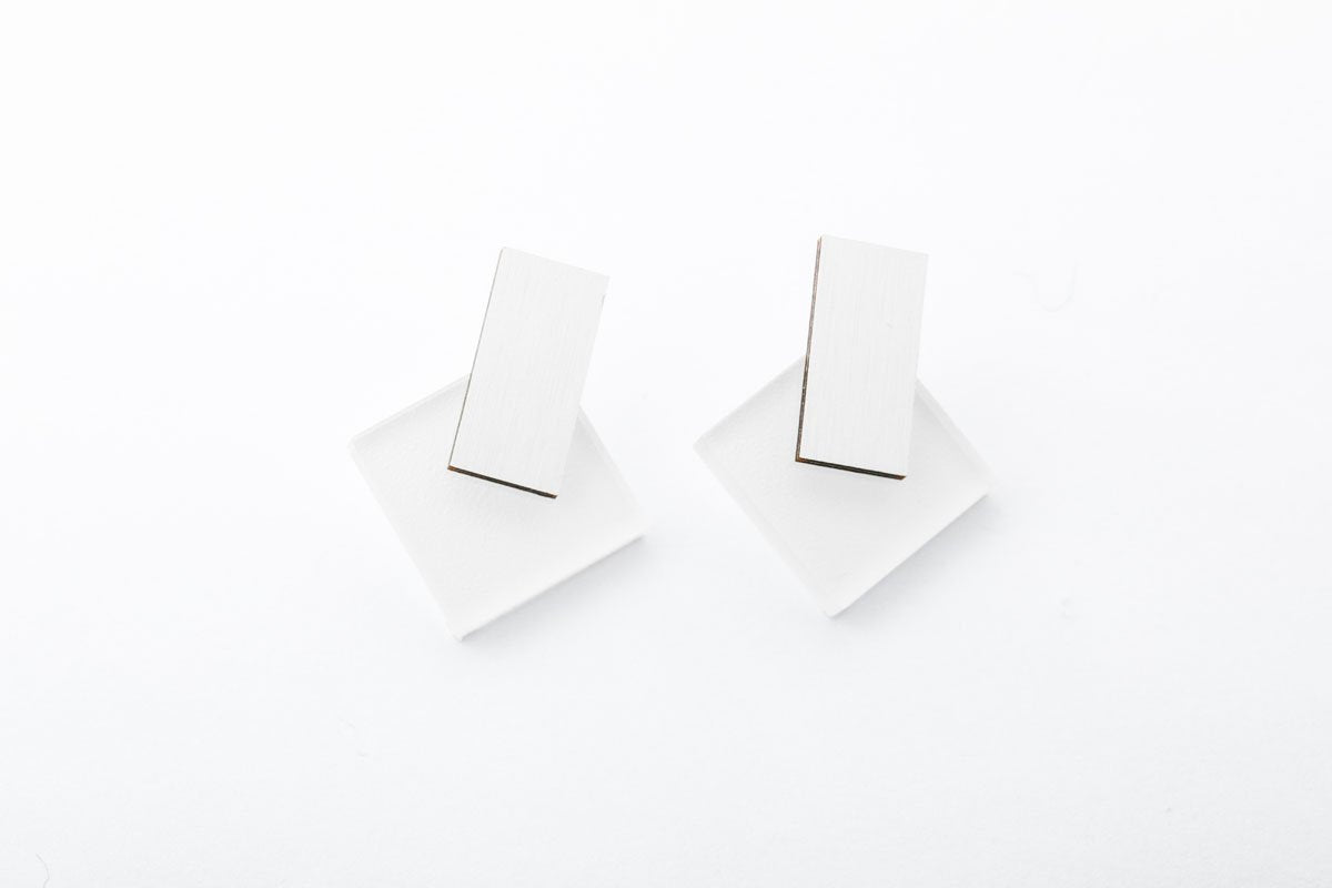 Ecoresin Earrings - Diamond Stud