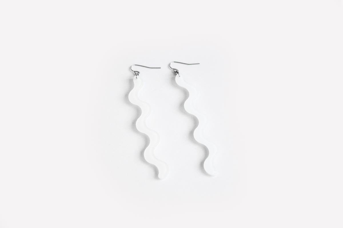 Ecoresin Squiggle Earrings Long
