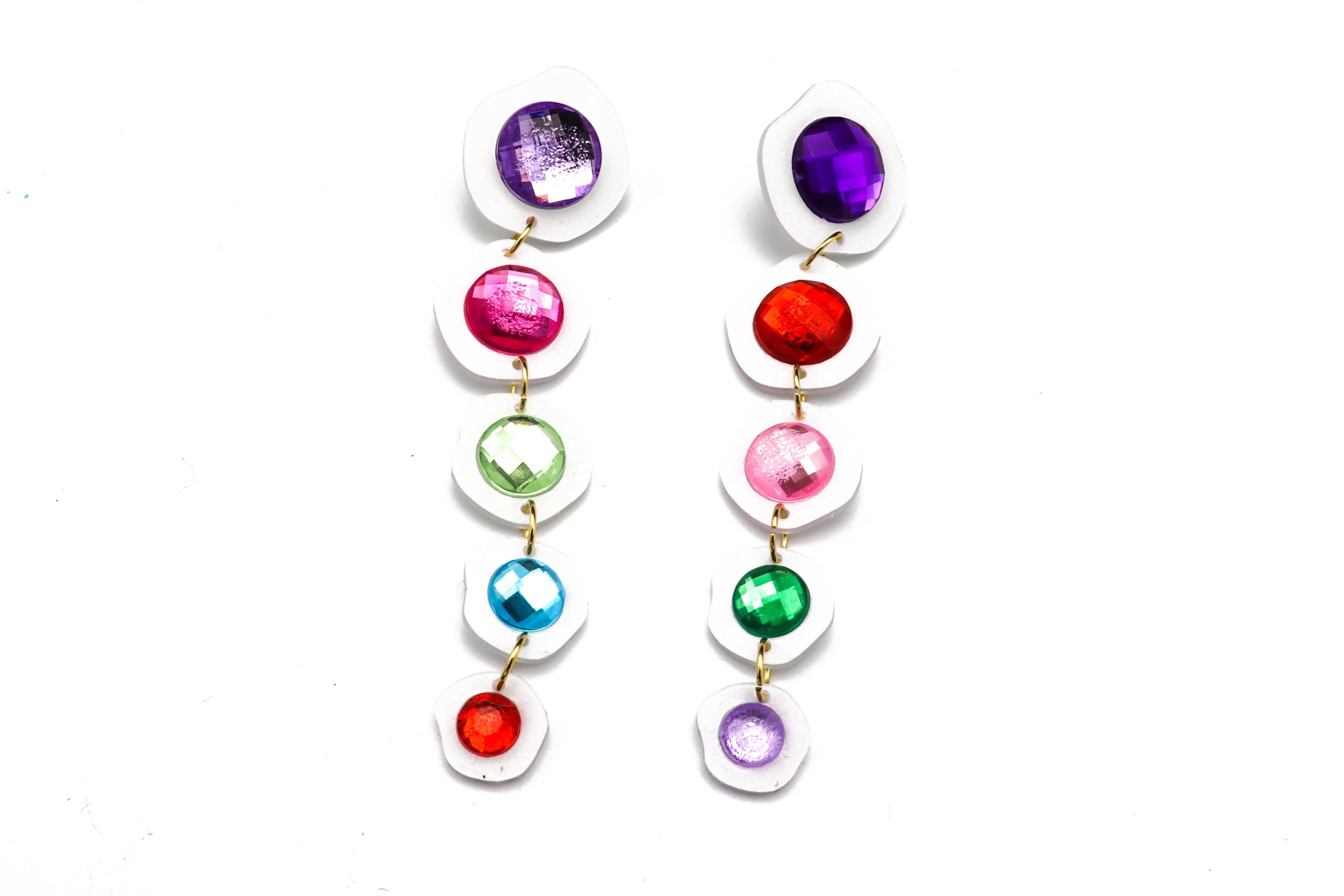 Ecoresin Gem Long Drop Earrings